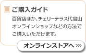 ご購入ガイド　百貨店ほか、チェリーテラス代官山オンラインショップなどの方法でご購入いただけます。