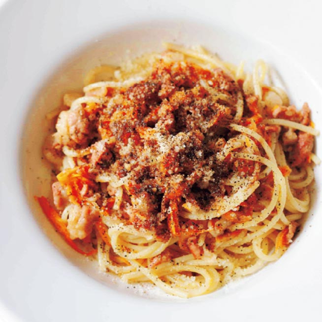 豚肉と人参のラグー スパゲッティ